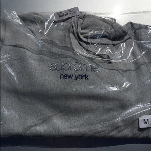 Supreme Chrome Classic Logo Grey Hoodie Medium